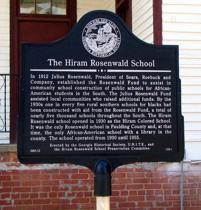 The Hiram Rosenwald School Marker